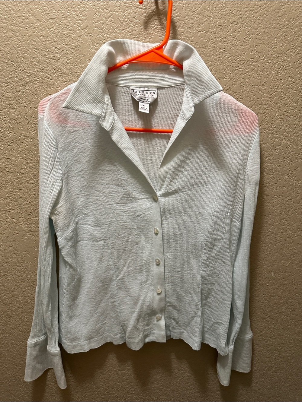 Talbots Pale Blue Button-Up Lightweight Collared Cardigan